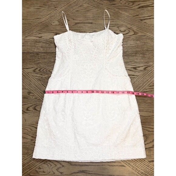 LILLY PULITZER SHELLI Formal Spring dress WHITE MINI EYELET Bow Cutout Size 6 - Picture 4 of 13